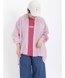 Samansa Mos2(サマンサ　モスモス)/ふんわり後ろギャザーバンドカラーシャツ/ピンク