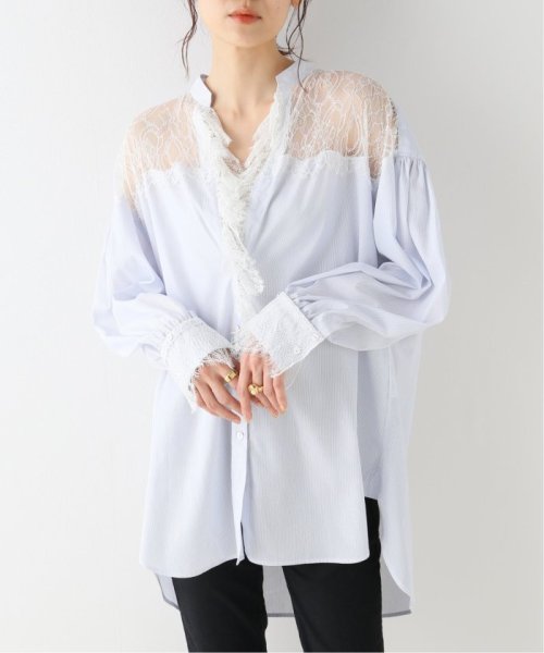 NOBLE(ノーブル)/【OWIL】RUFFLE SHIRT/サックスブルー