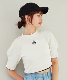 MAJESTIC LEGON(マジェスティックレゴン)/モチーフパールクロップドTシャツ/アイボリー