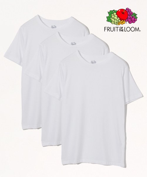 FRUIT OF THE LOOM(フルーツオブザルーム)/【FRUIT OF THE LOOM/フルーツオブザルーム】クルーネック半袖Tシャツ ３点セット/ホワイト