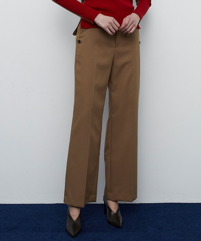 BEIGE 【CLASSY. 11月号掲載】ROULE / ワイドストレートパンツ CAMEL 2 BEIGE 【CLASSY. 11月号掲載】ROULE / ワイドストレートパンツ CAMEL 2