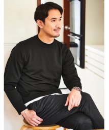 green label relaxing(グリーンレーベルリラクシング)/【WEB限定】JUSTFIT ポリエステル モックネック ニット II/BLACK