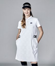 Munsingwear(マンシングウェア)/【ENVOY】SUNSCREENチェッカーフラッグmロゴジャカード半袖ワンピース【アウトレット】/ホワイト