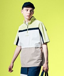 Munsingwear/はっ水ストレッチハーフジップブロック切替半袖ブルゾン【アウトレット】/505429376