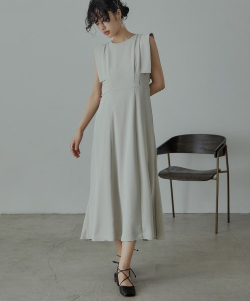 niana ニアナ 結婚式 ワンピース パーティードレス バックオープン バックリボン ロング丈 ノースリーブ オケージョン 1.5次会 春夏 秋冬 二次会 謝 ニアナ 二次会 5cm