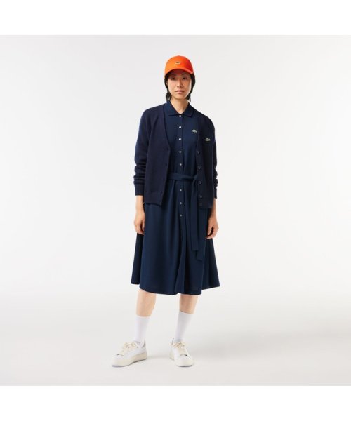 LACOSTE(ラコステ)/鹿の子地シャツドレス/ネイビー