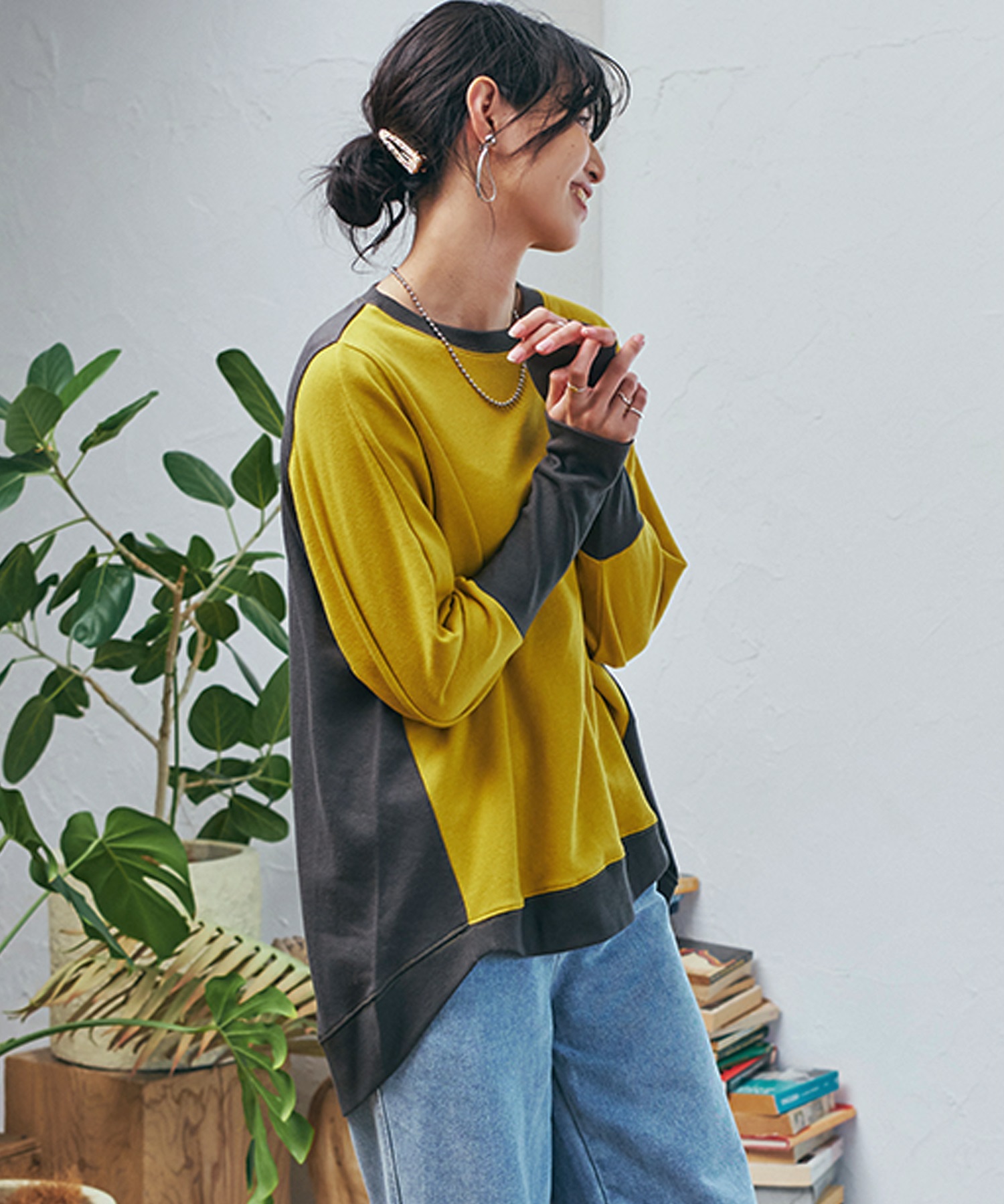 ADAM ET ROPE' 裏毛ビックスリーブプルオーバー　ドルマン　ラグラン