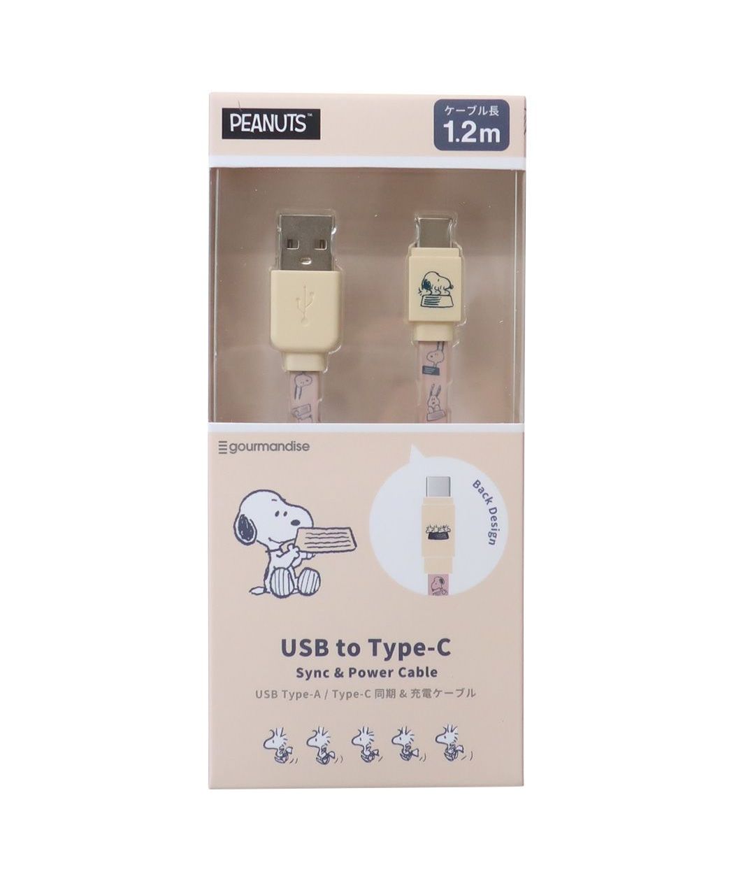 スヌーピー 充電ケーブル USB Type－C 対応 同期＆充電ケーブル 1.2m ...
