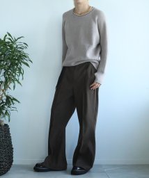 aimoha(aimoha（アイモハ）)/aimoha men 刺繍ステッチワイドバルーンスリーブ セーター/ベージュ