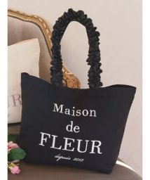 Maison de FLEUR(メゾンドフルール)/オーガニックコットンフリルハンドルトートバッグ/ブラック