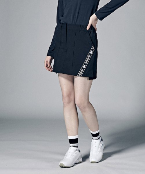 【神谷そらプロ着用｜ENVOY】はっ水ストレッチサイドロゴラインスリットスカート(38cm丈)【アウトレット】 