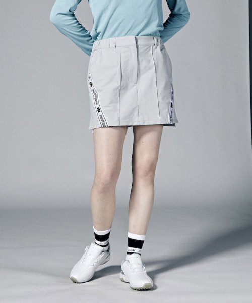 【神谷そらプロ着用｜ENVOY】はっ水ストレッチサイドロゴラインスリットスカート(38cm丈)【アウトレット】 