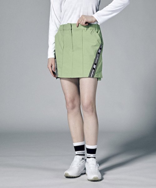 【神谷そらプロ着用｜ENVOY】はっ水ストレッチサイドロゴラインスリットスカート(38cm丈)【アウトレット】 