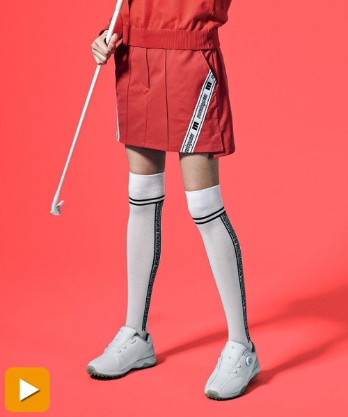 【神谷そらプロ着用｜ENVOY】はっ水ストレッチサイドロゴラインスリットスカート(38cm丈)【アウトレット】 