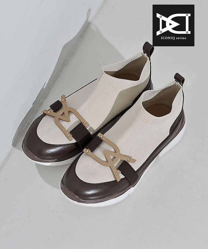 AuBANNISTER 【アイコニックシリーズ】ニットスニーカー アイボリー S AuBANNISTER 【アイコニックシリーズ】ニットスニーカー アイボリー S