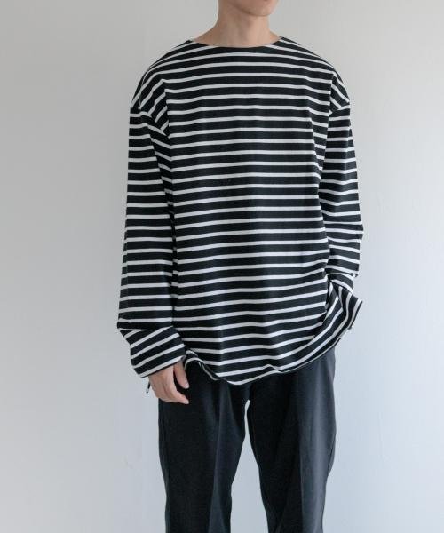 URBAN RESEARCH DOORS(アーバンリサーチドアーズ)/『WEB/一部店舗限定』FORK&SPOON　ビッグボートネックボーダー/BLK×OFF