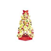 cinemacollection/グリーティングカード CHRISTMAS クリスマスカード JX65－1 立体 金箔ツリーにサンタクリスマス プレゼント 男の子 女の子 ギフト/505515161