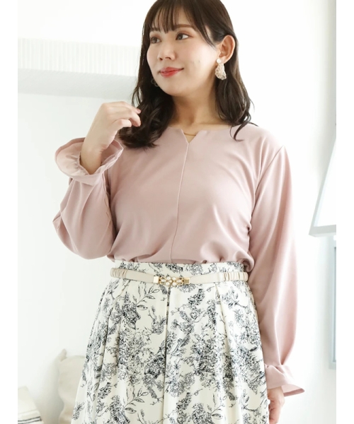 アプワイザーリッシェ  メタルバー付き袖フレアブラウス