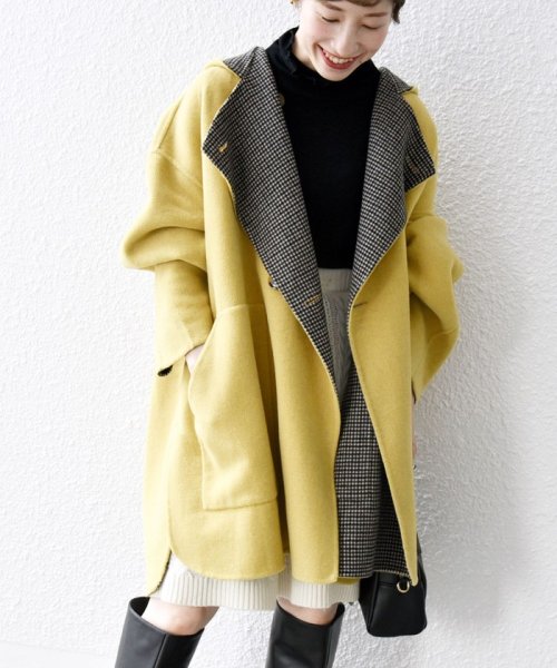 SHIPS any: リバー フーディー ポンチョ ハーフ コート SHIPS any リバー ポンチョ