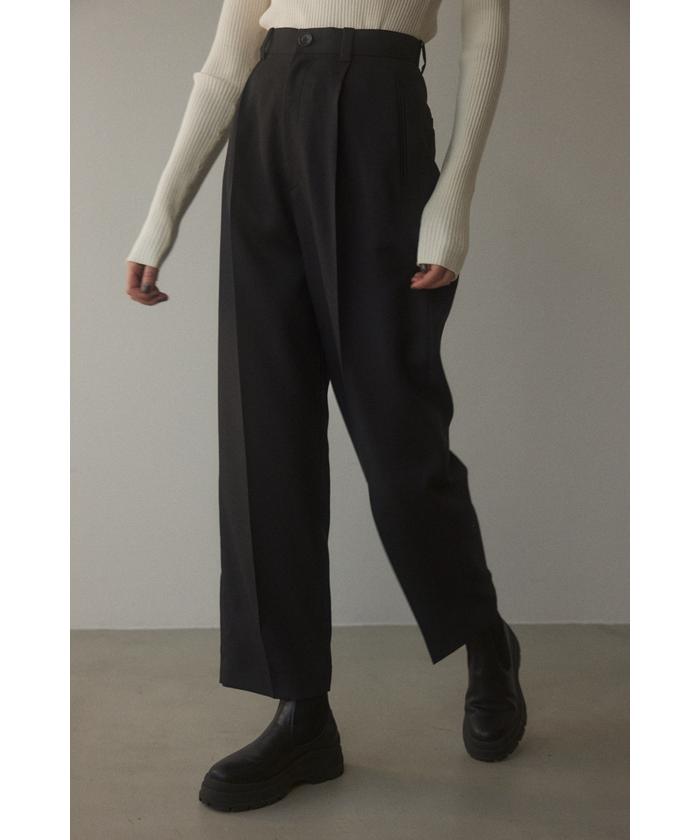 wide belt tuck pants(505654882) | ブラックバイマウジー(BLACK BY