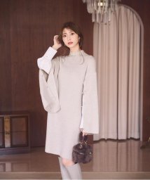 PROPORTION BODY DRESSING(プロポーション　ボディドレッシング)/レイヤード風デザインスリーブニットワンピース/ベージュ