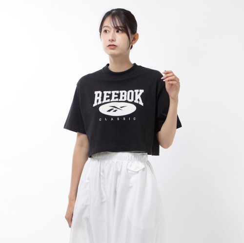 Reebok(Reebok)/ビッグロゴ クロップド Tシャツ / CL AE BIG LOGO CROP TEE /ブラック