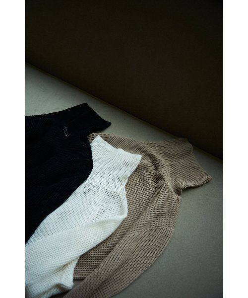 CLANE(クラネ)/H/N MESH KNIT TOPS/WHITE