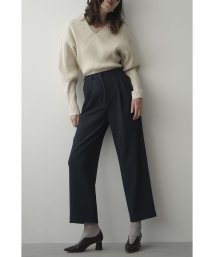 CLANE(クラネ)/RIB STRIPE TUCK PANTS/NAVY