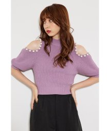 rienda(リエンダ)/パールスリットパフKnit TOP/PUR