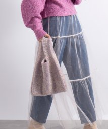 MAISON BREEZE/【SWEET11月号掲載品商品】glitter shoping bag / ラメフェザー ショッピングバッグ マルシェバッグ バッグ マルシェトート  /505519353