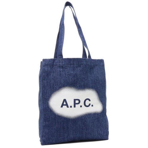 apc アーペーセー トートバッグ キャンバス レザー ネイビー 