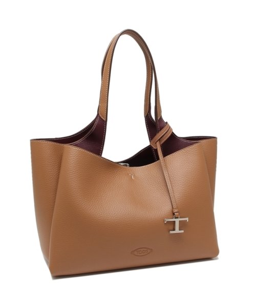 TODS(トッズ)/トッズ トートバッグ Tタイムレス ロゴ Tチャーム ブラウン レディース TODS XBWAPAF9200 QRI 9P13/その他