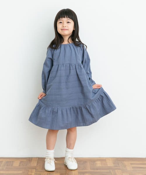 URBAN RESEARCH DOORS（Kids）(アーバンリサーチドアーズ（キッズ）)/ドビーストライプスモックワンピース(KIDS)/BLUE