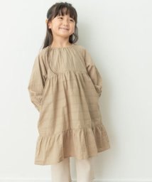 URBAN RESEARCH DOORS（Kids）(アーバンリサーチドアーズ（キッズ）)/ドビーストライプスモックワンピース(KIDS)/BEIGE