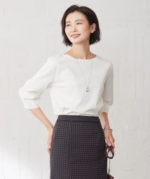 J.PRESS LADIES（LARGE SIZE）(J．プレス　レディス（大きいサイズ）)/TCポンチ ドッキング カットソー/ホワイト系