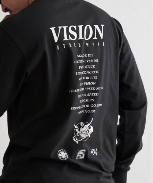 VENCE　EXCHANGE(ヴァンス　エクスチェンジ)/VISION STREET WEAR ヴィジョンストリートウェア メッセージプリントロンT/ブラック