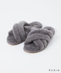 UGG(UGG)/アグ UGG 1123572 SCUFFITA サンダル スカッフィータ レディース シューズ スライドサンダル ファー ルームシューズ スリッパ 防寒 かわい/チャコールグレー