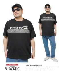 one colors(ワンカラーズ)/FIRST DOWN(ファーストダウン) 半袖 Tシャツ メンズ 大きいサイズ ロゴ プリント クルーネック カットソー プリントTシャツ 半袖Tシャツ おおき/ブラック