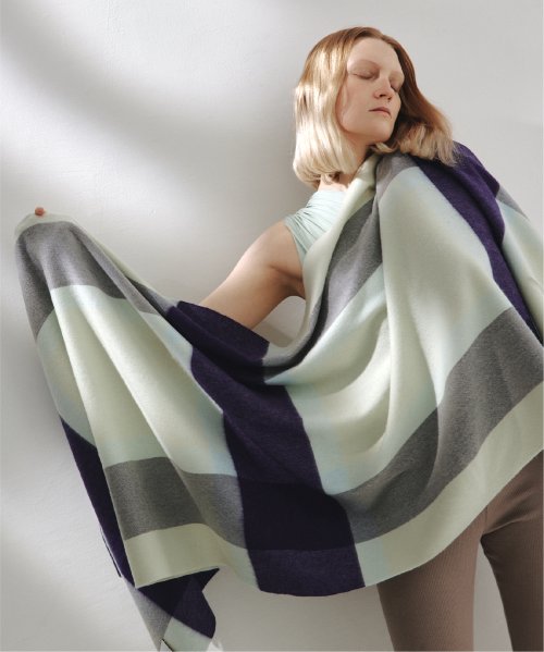 【elegancese / エレガンセーゼ】check wave マフラー ストール ピュアカシミヤ カシミヤ100% フリンジ 大判 チェックEL－05 マフラー・スカーフ・ストール EI2778195675(21450円)