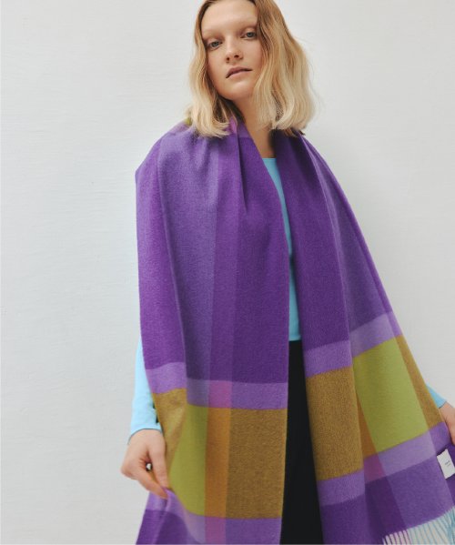 【elegancese / エレガンセーゼ】check wave マフラー ストール ピュアカシミヤ カシミヤ100% フリンジ 大判 チェックEL－05 マフラー・スカーフ・ストール EI2778195675(21450円)