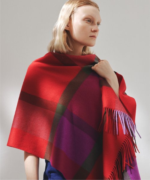 【elegancese / エレガンセーゼ】check wave マフラー ストール ピュアカシミヤ カシミヤ100% フリンジ 大判 チェックEL－05 マフラー・スカーフ・ストール EI2778195675(21450円)