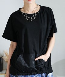Sawa a la mode(サワアラモード)/「スポーティー」な魅力ポケット付き半袖Tシャツ/ブラック