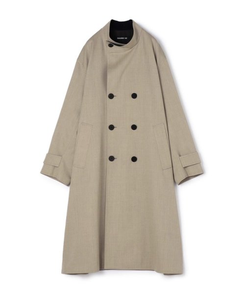 ウールギャバジンスタンドカラー トレンチコート 
