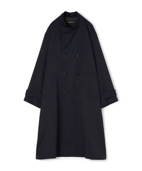 ウールギャバジンスタンドカラー トレンチコート 
