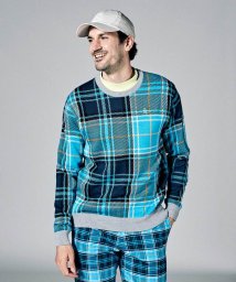 Munsingwear(マンシングウェア)/タータンチェックKinloch Andersonクルーネックセーター【アウトレット】/ブルー×イエロー