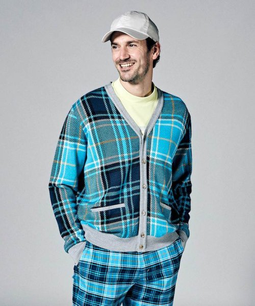 【本田圭佑着用】Kinloch Andersonチェック長袖ニットカーディガン【アウトレット】 Kinloch Anderson/キンロックアンダーソン