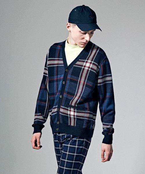 【本田圭佑着用】Kinloch Andersonチェック長袖ニットカーディガン【アウトレット】 Kinloch Anderson/キンロックアンダーソン