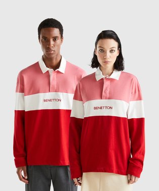 BENETTON (mens)/カラーブロック長袖ラガーポロシャツ・ユニセックス/505493656