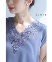 CAWAII/バラ刺繍Vネックのとろみカットソートップス/505520086