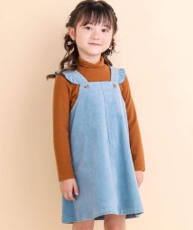 Noeil aime BeBe(ノイユ　エーム　べべ)/肩フリルストレッチコールジャンパースカート(80~130cm)/ブルー